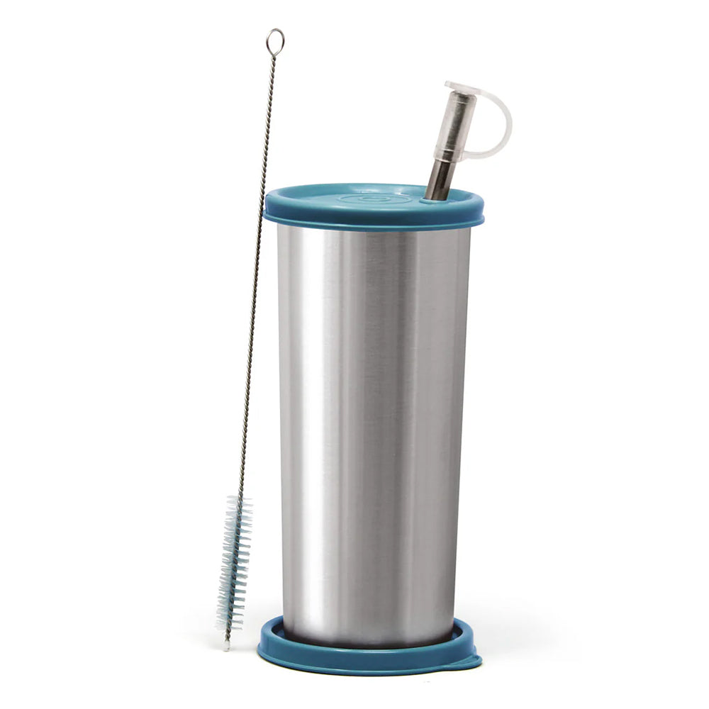 Signoraware Sip Fast Stainless Steel Glass with 1 Straw and 2 Lids
