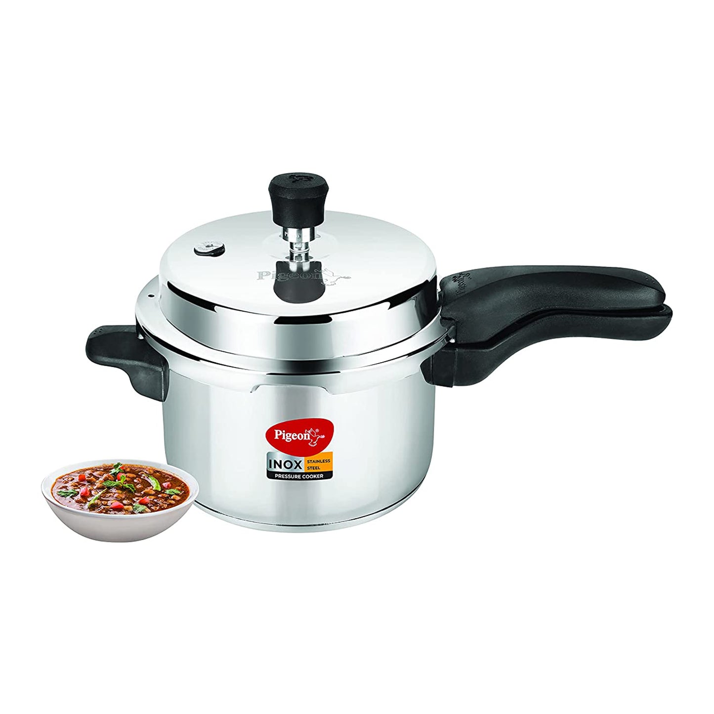 Pigeon Inox Stainless Steel Induction Base Outer Lid Pressure Cooker, 3 Litres