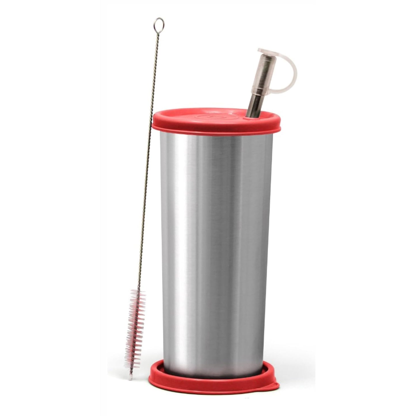 Signoraware Sip Fast Stainless Steel Glass with 1 Straw and 2 Lids