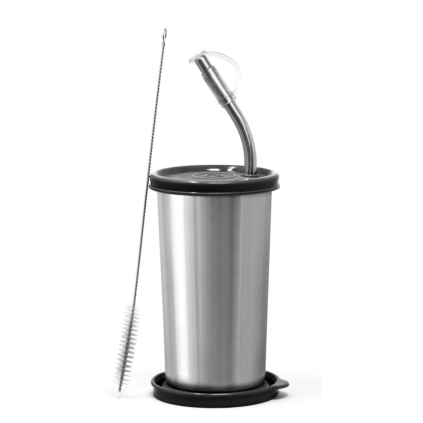 Signoraware Sip Fast Stainless Steel Glass with 1 Straw and 2 Lids