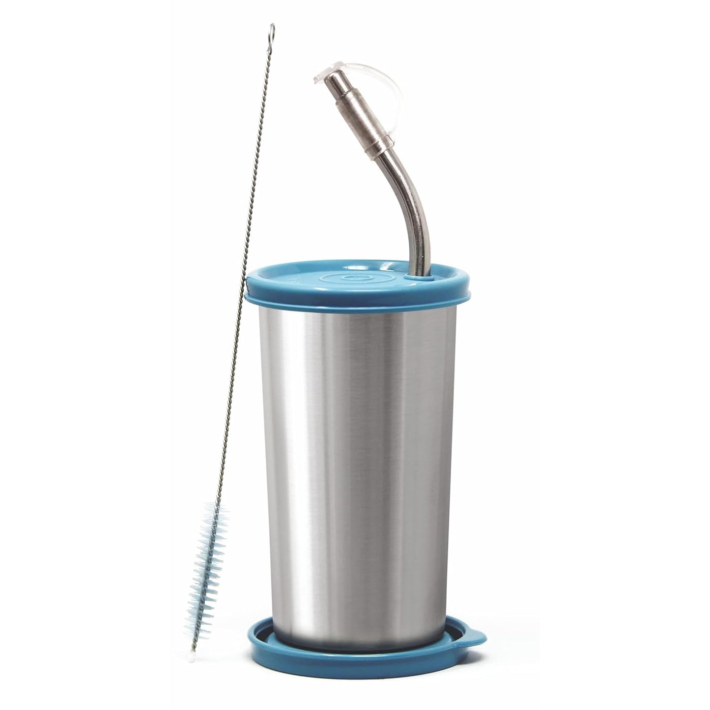 Signoraware Sip Fast Stainless Steel Glass with 1 Straw and 2 Lids