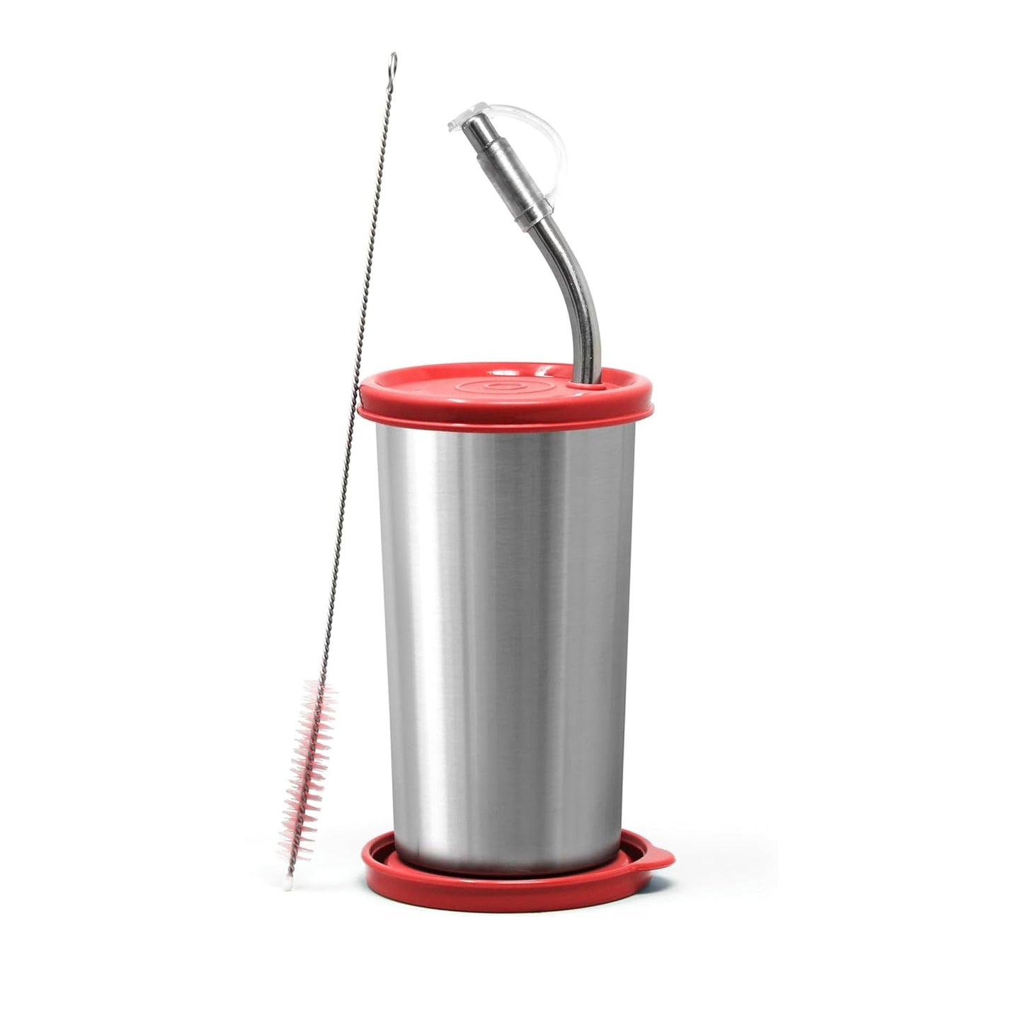 Signoraware Sip Fast Stainless Steel Glass with 1 Straw and 2 Lids
