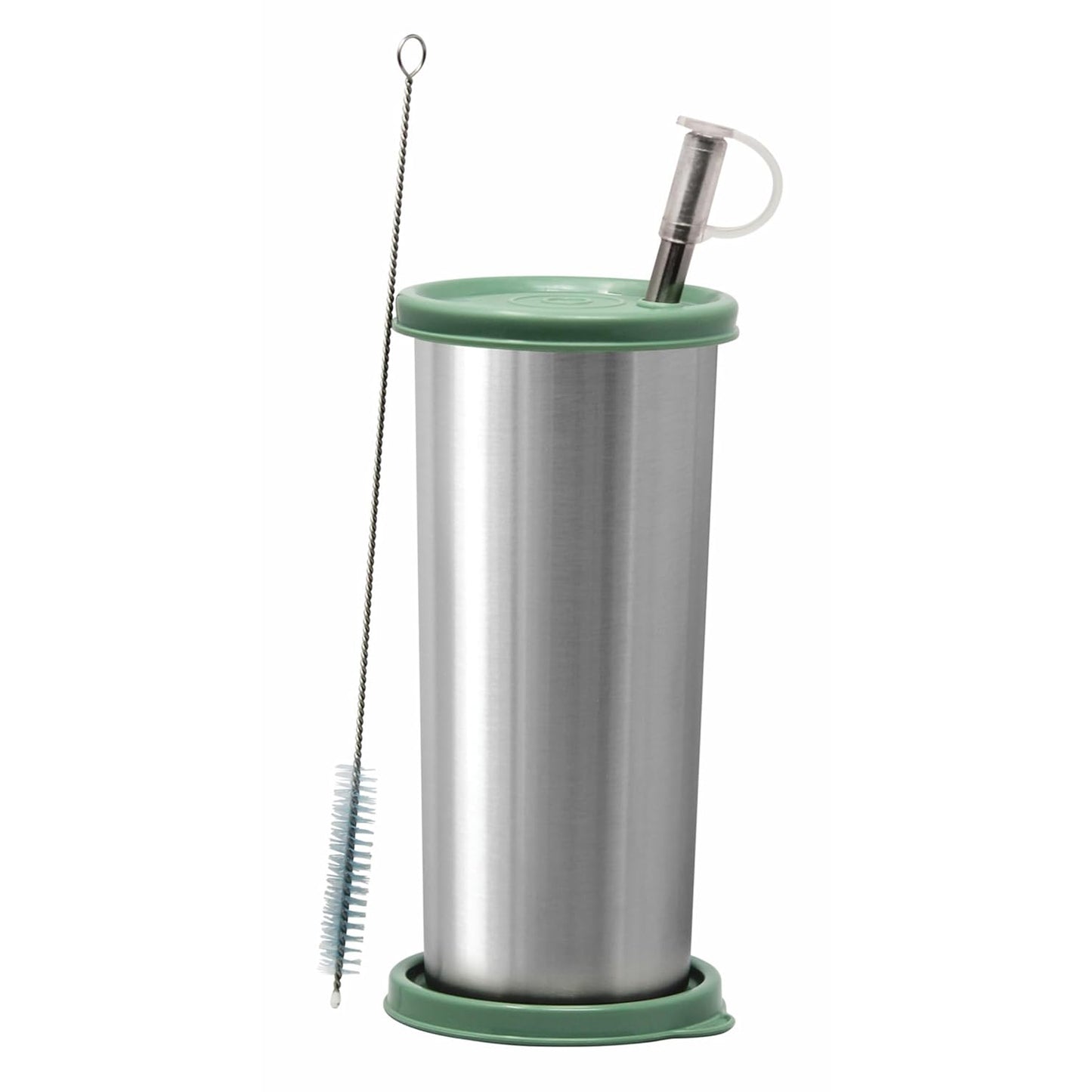 Signoraware Sip Fast Stainless Steel Glass with 1 Straw and 2 Lids