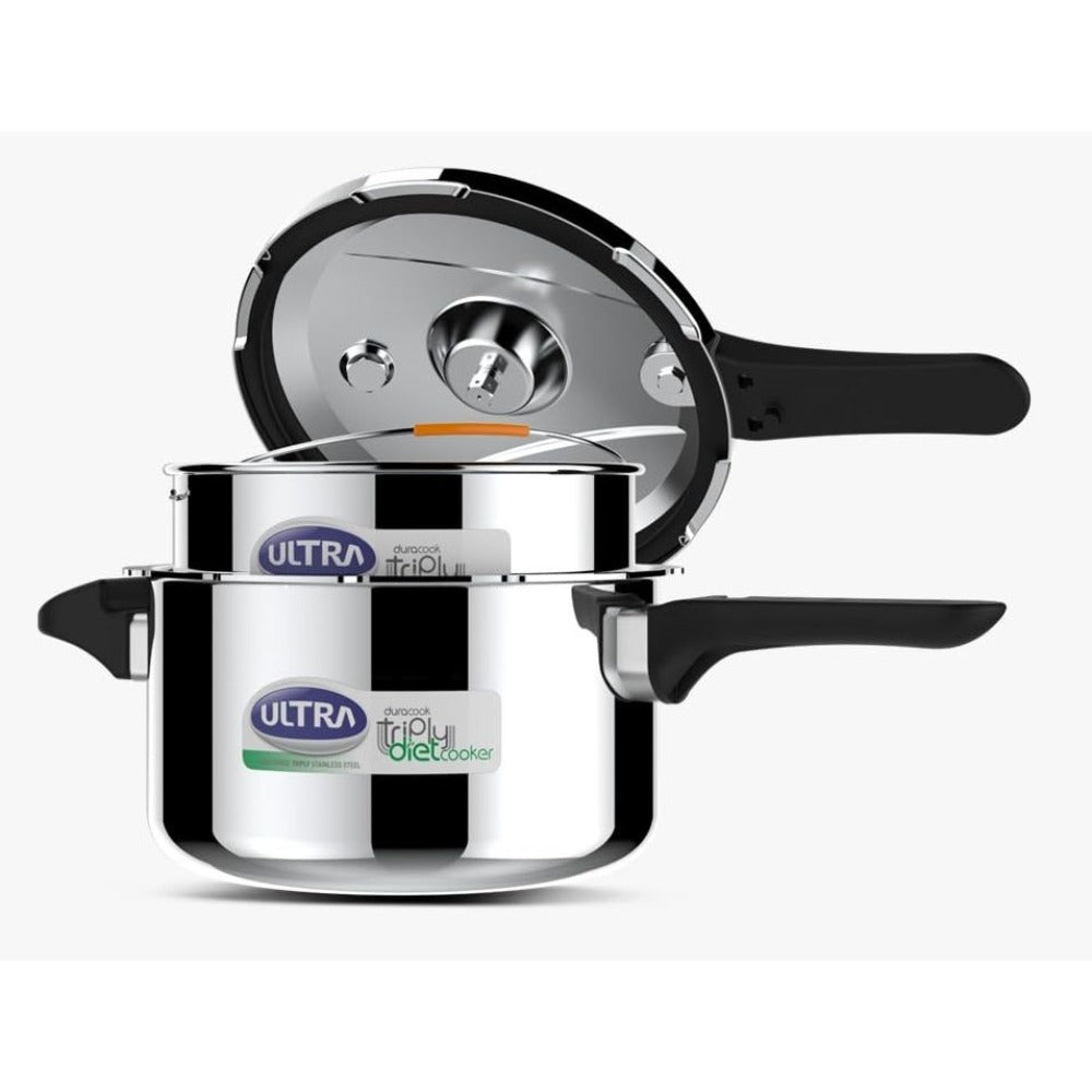 Ultra Duracook Triply Diet Stainless Steel Induction Base Outer Lid Pressure Cooker, 5.5 Litres
