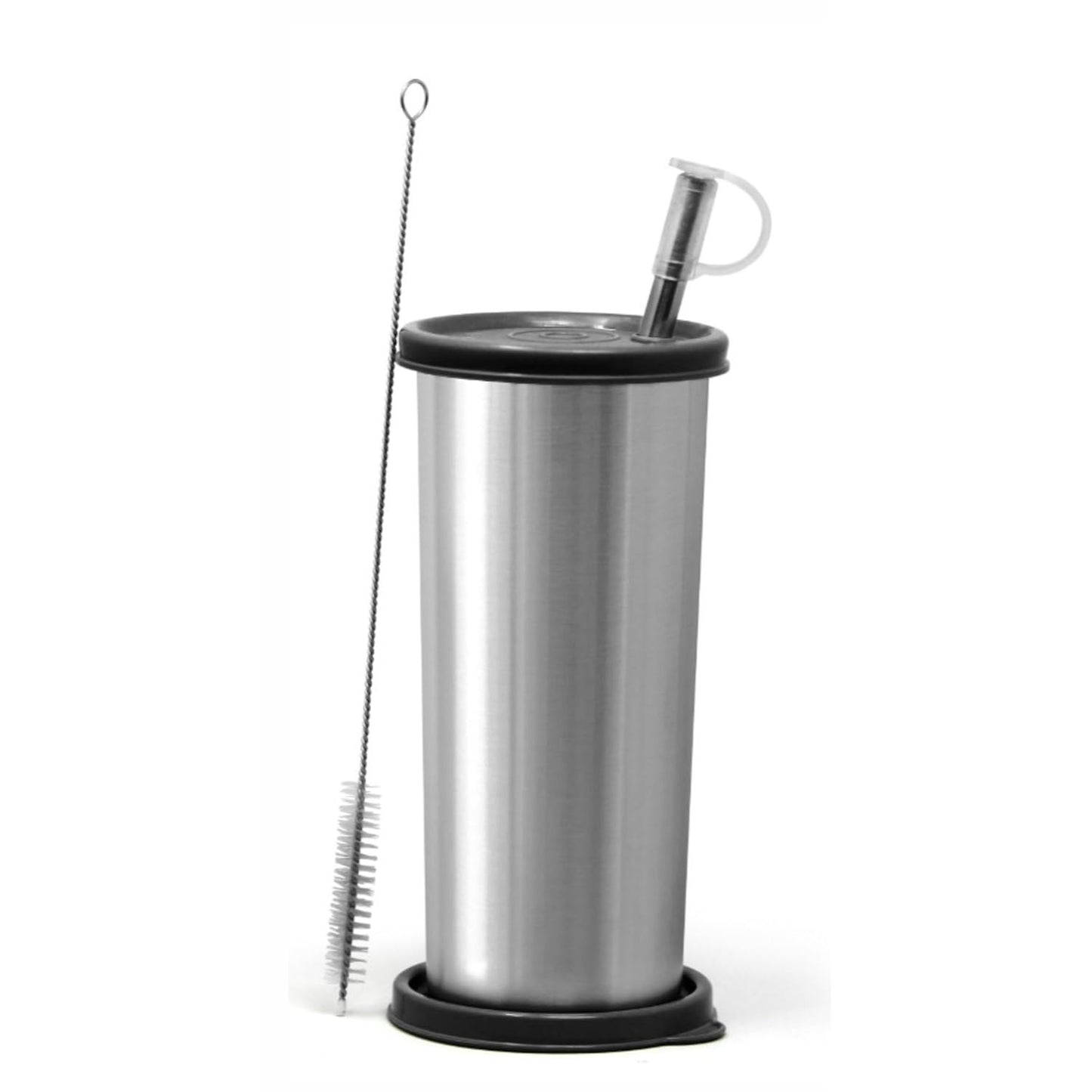 Signoraware Sip Fast Stainless Steel Glass with 1 Straw and 2 Lids