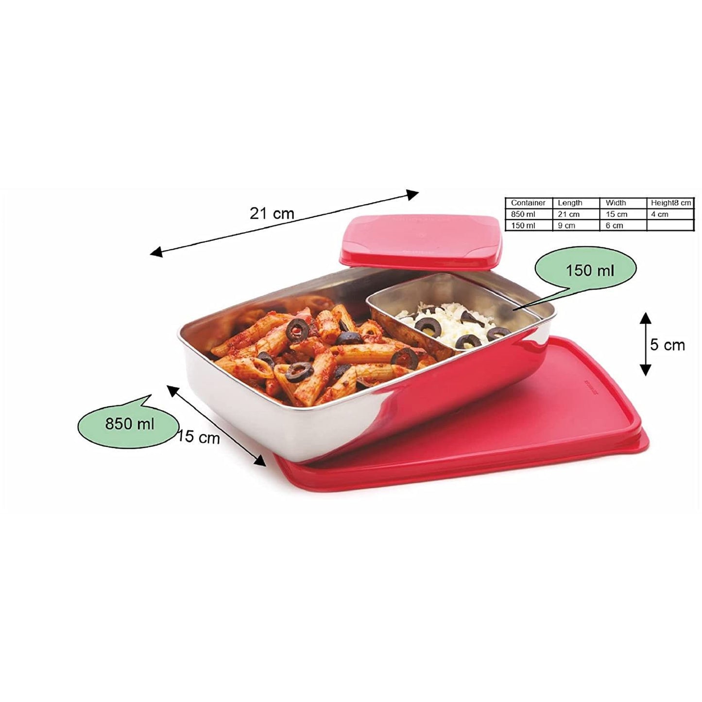 Signoraware Compact Steel Stainless Steel Lunch Box