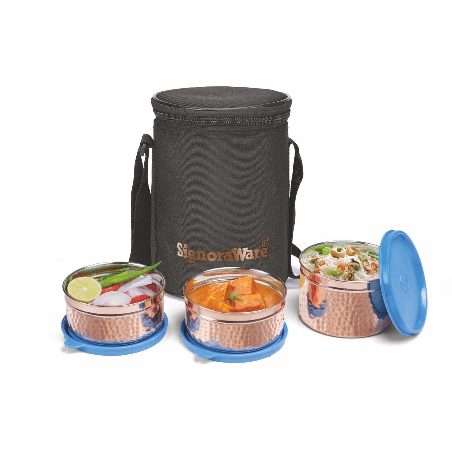 Signoraware Executive Copper Stainless Steel Inner Lunch Box with Bag