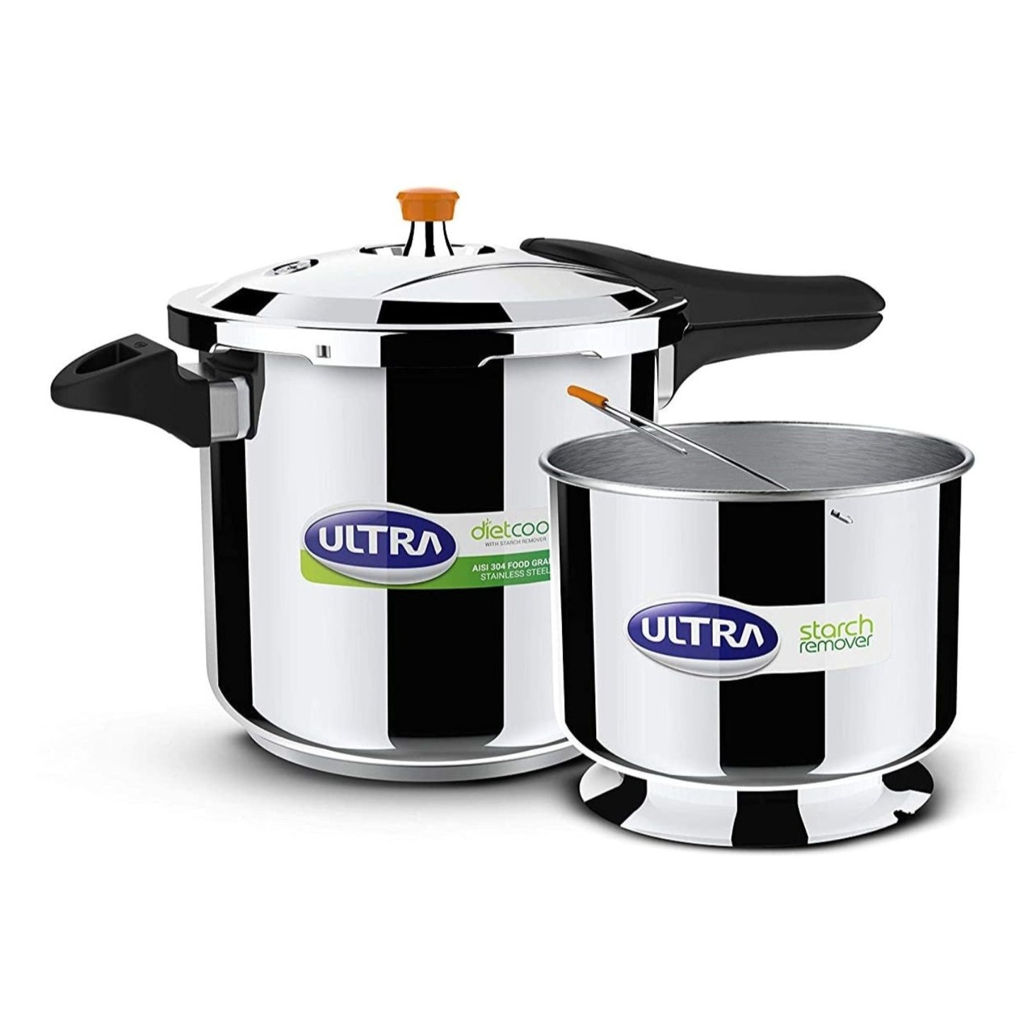 Ultra Duracook Diet Stainless Steel Induction Base Outer Lid Pressure Cooker, 8 Litres