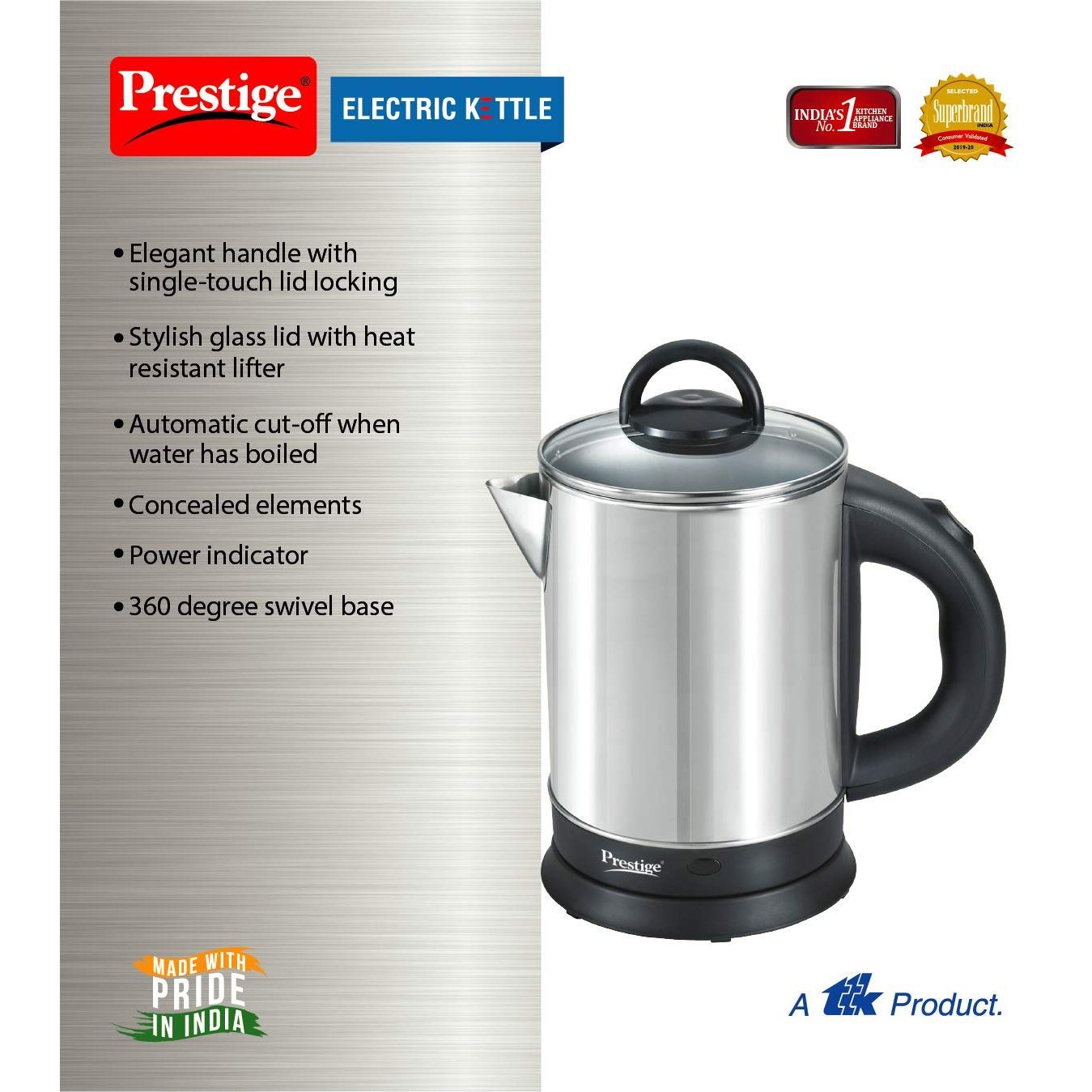 Prestige PKGSS 1.7 Electric Kettle, 1.7 Litres