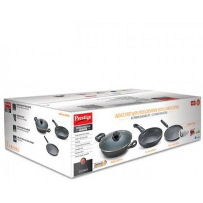 Prestige Omega Deluxe Granite Aluminium Induction Base Non-Stick Build Your Kitchen Set, 3 Units