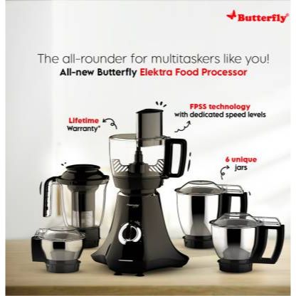 Butterfly Elektra Mixer Grinder, 1000W, 5 Jars