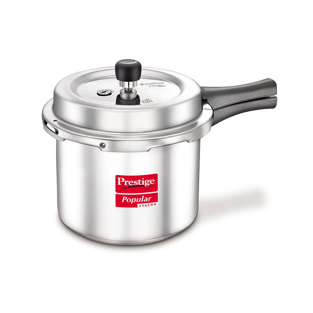 Prestige Popular Svachh Aluminium Non-Induction Base Outer Lid Pressure Cooker, 2 Litres Tall