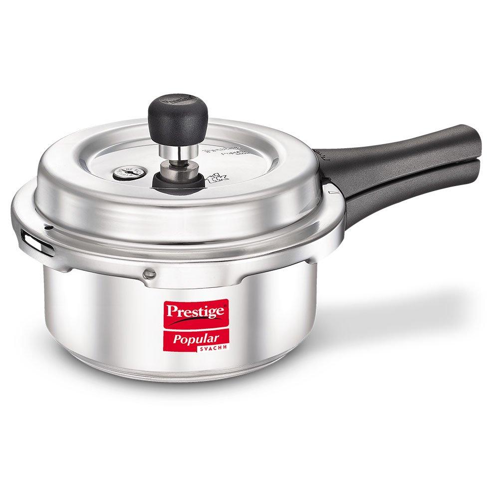 Prestige Popular Svachh Aluminium Non-Induction Base Outer Lid Pressure Cooker, 2 Litre