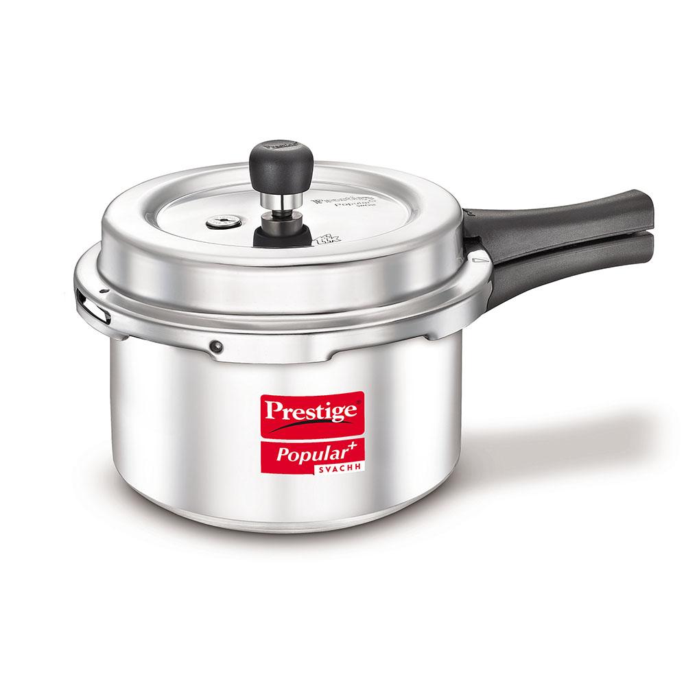 Prestige Popular Plus Svachh Aluminium Induction Base Outer Lid Pressure Cooker, 3 Litres