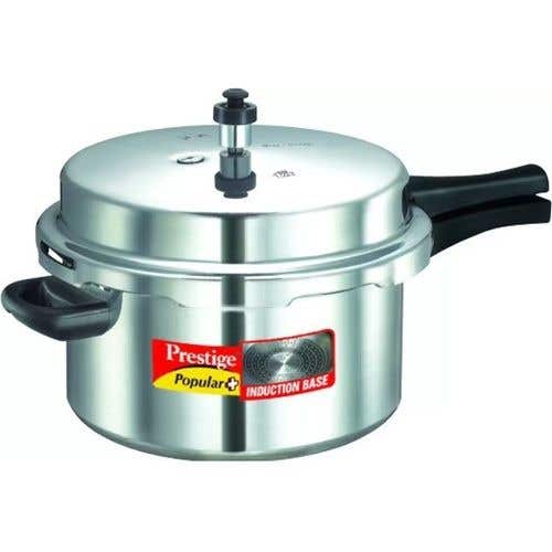 Prestige Popular Plus Virgin Aluminium Induction Base Outer Lid Pressure Cooker, 7.5 Litres