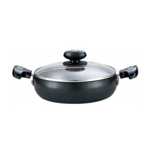 Prestige Hard Anodised Plus Saute Pan with Glass Lid, 200MM