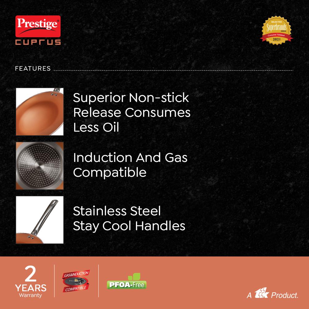 Prestige Cuprus Aluminium Induction Base Non-Stick Tawa