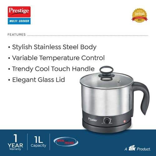 Prestige PMC 1.0 Plus Electric Multi Cooker Kettle, 1 Litre