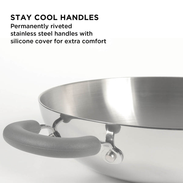 Meyer Trivantage Triply Stainless Steel Kadai with Glass Lid