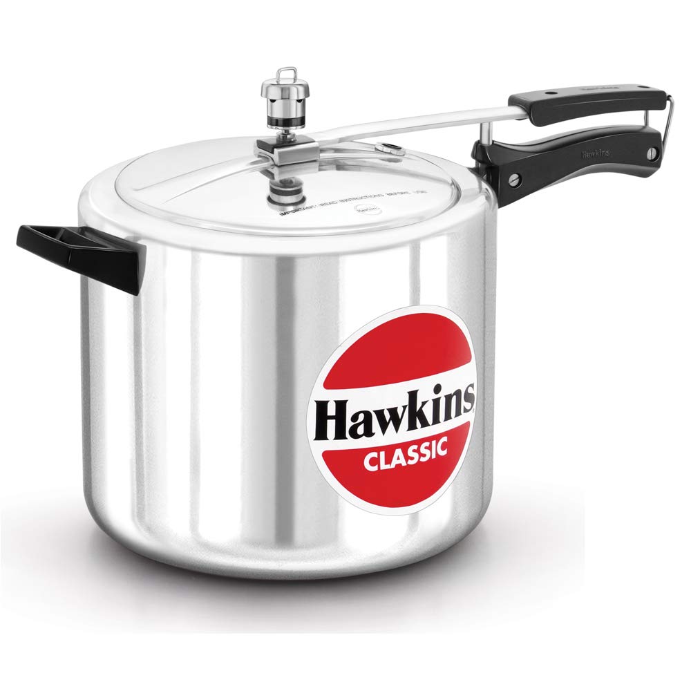 Hawkins Classic Aluminium Non-Induction Base Inner Lid Pressure Cooker, 10 Litres