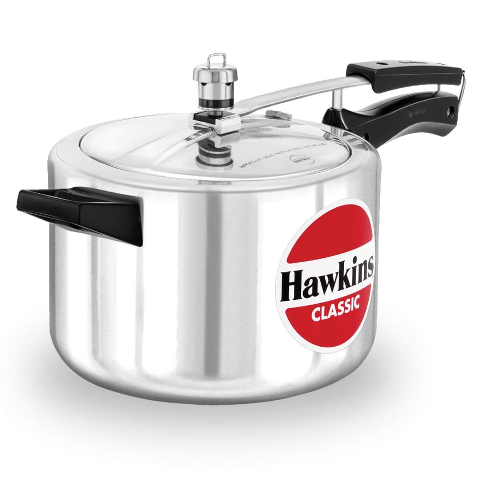 Hawkins Classic Aluminium Non-Induction Base Inner Lid Pressure Cooker, 5 Litres