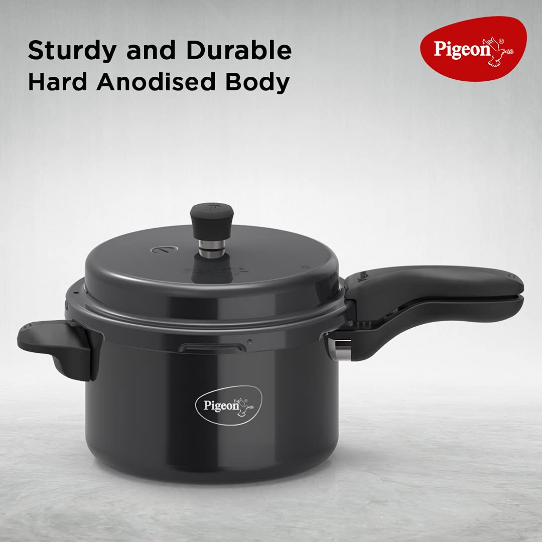 Pigeon Titanium Hard Anodised Induction Base Outer Lid Pressure Cooker, 5 Litres