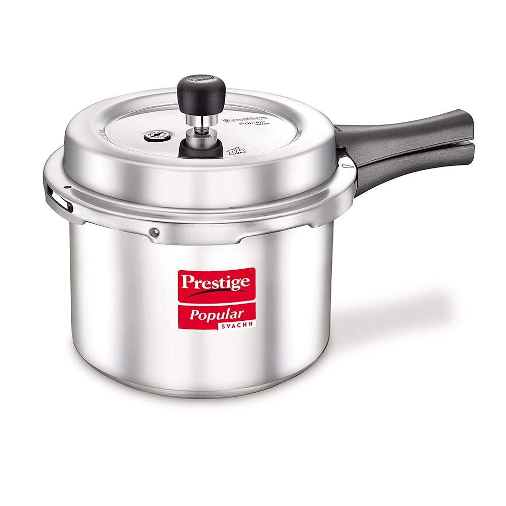 Prestige Popular Svachh Aluminium Non-Induction Base Outer Lid Pressure Cooker, 1.5 Litres