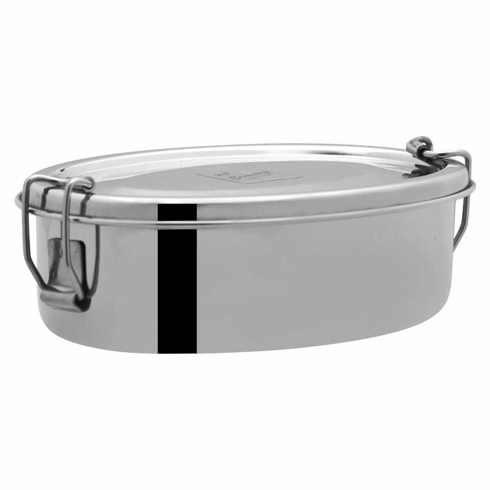 JVL Oval Stainless Steel Lunch Box with Stainless Steel Inner Plate