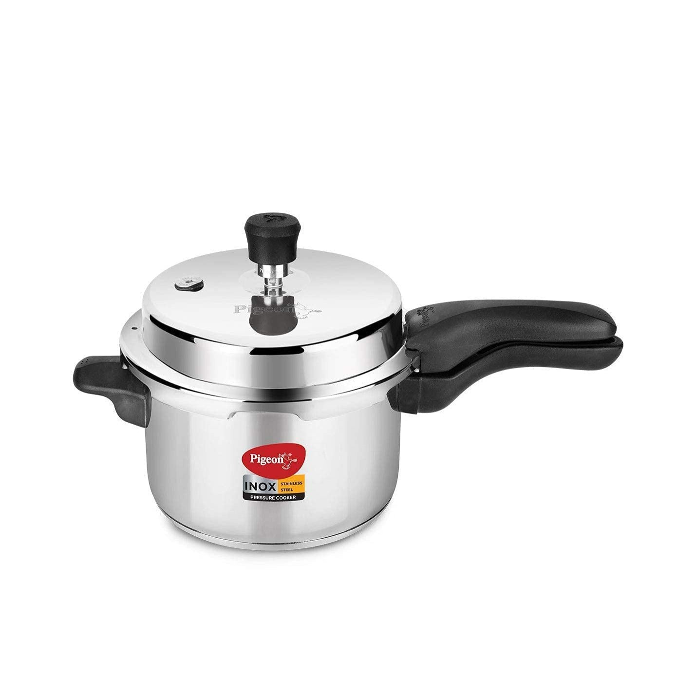 Pigeon Inox Stainless Steel Induction Base Outer Lid Pressure Cooker, 3 Litres