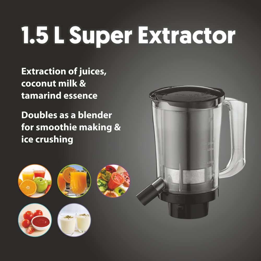 Preethi Taurus Plus MG-257 Mixer Grinder, 1000W, 4 Jar
