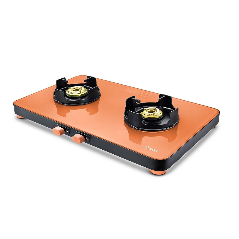 Prestige Edge PEPS 02 Schott Glass Top Gas Stove, 2 Burner