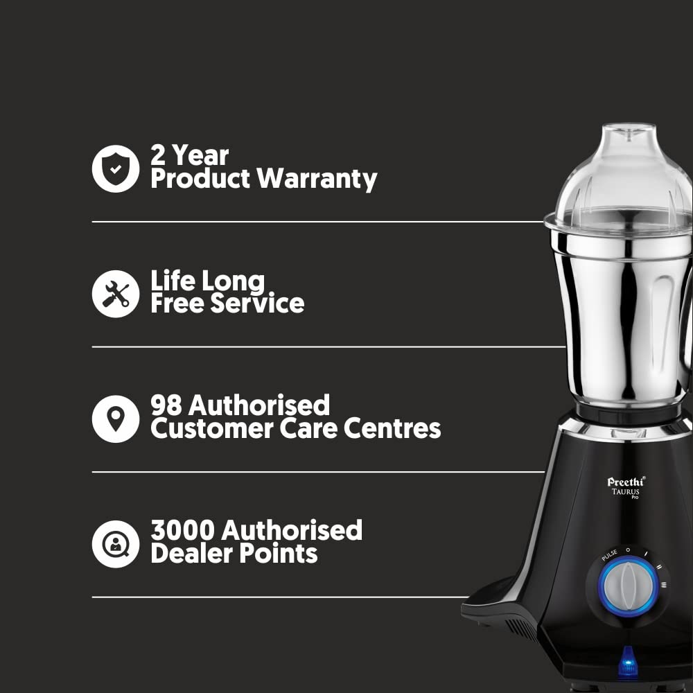 Preethi Taurus Pro MG-256 Mixer Grinder, 1000W, 3 Jar