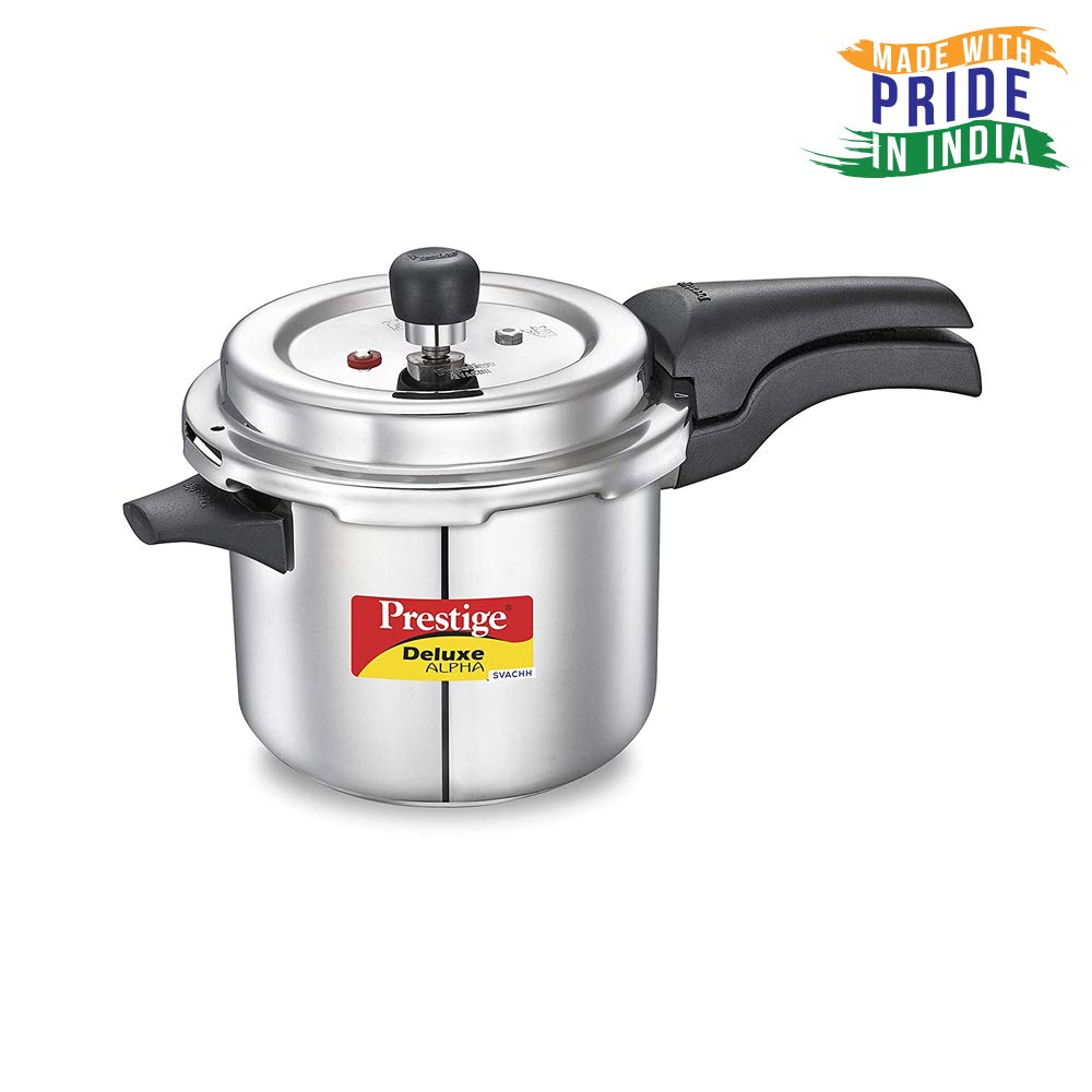 Prestige Deluxe Alpha Svachh Stainless Steel Induction Base Outer Lid Pressure Cooker, 3.5 Litres
