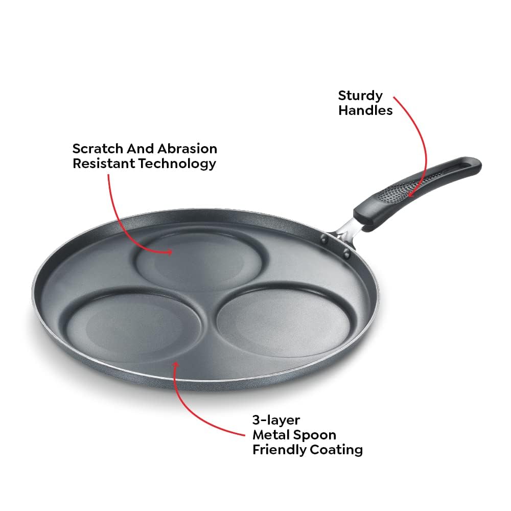 Prestige Omega Select Plus Aluminium Non-Induction Base Non-Stick Dosa Tawa, 310MM