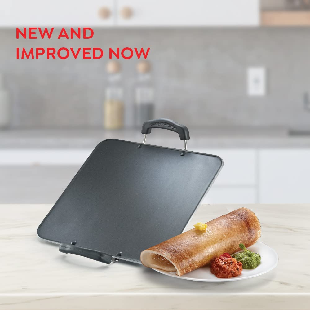 Prestige Omega Select Plus Aluminium Non-Induction Base Non-Stick Square Tawa, 305MM