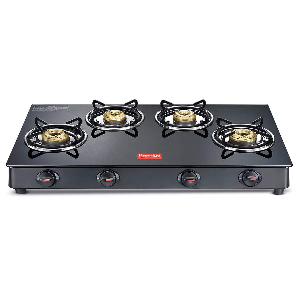 Prestige Magic GTMC 04L Toughened Glass Top Gas Stove, 4 Burner