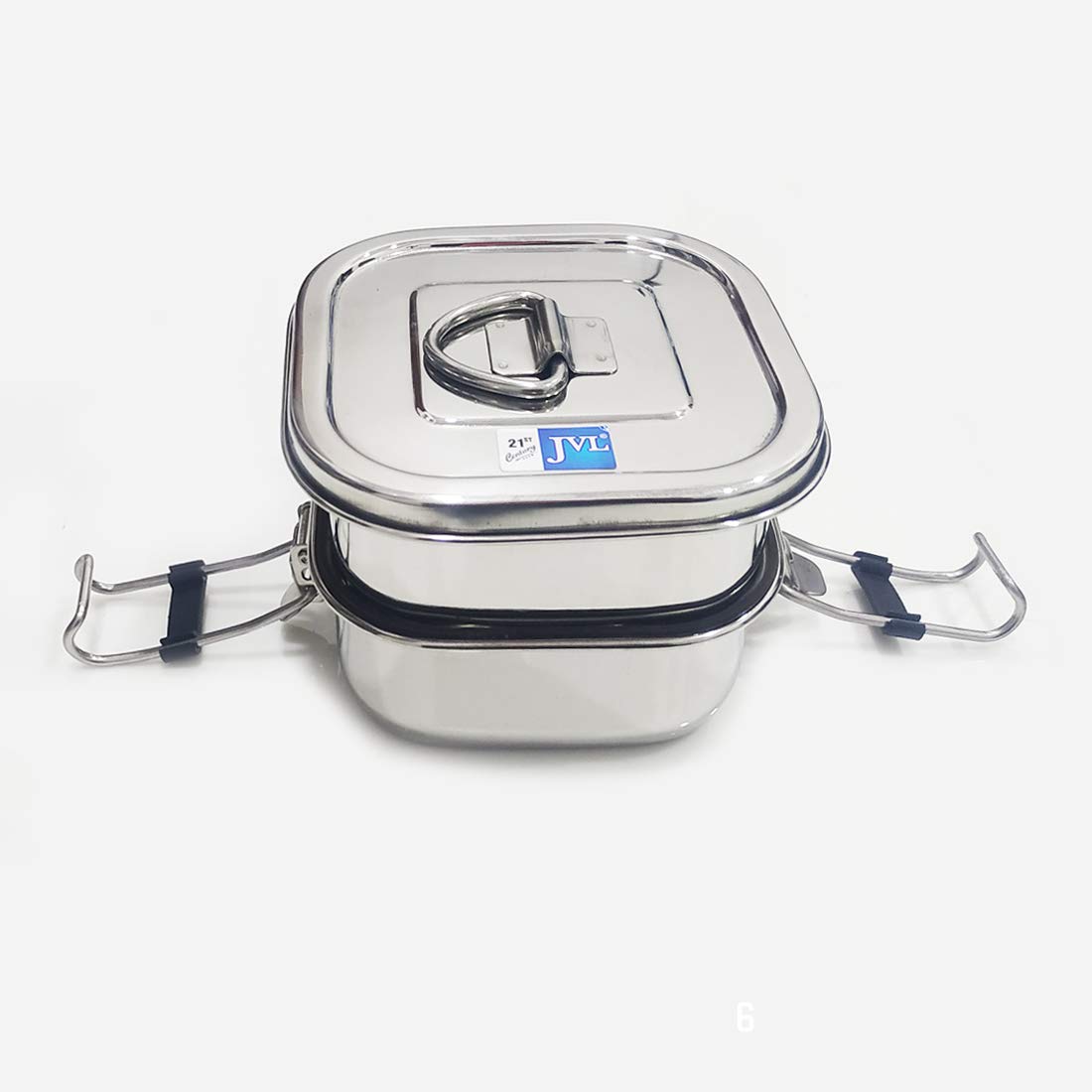 JVL Leakproof Square Stainless Steel Lunch Box with Silicone Gasket and Stainless Steel Inner Plate