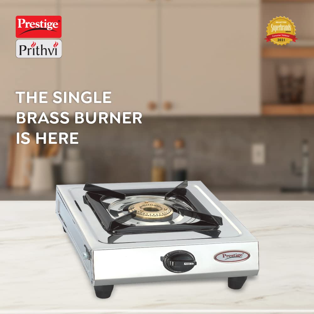 Prestige Prithvi Stainless Steel Gas Stove, 1 Burner