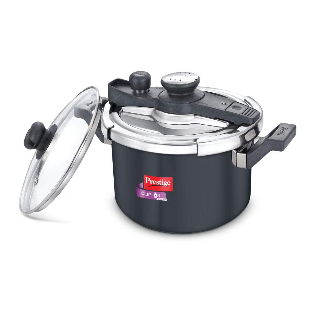 Prestige ClipOn Svachh Hard Anodised Induction Base Inner Lid Pressure Cooker, 5 Litres