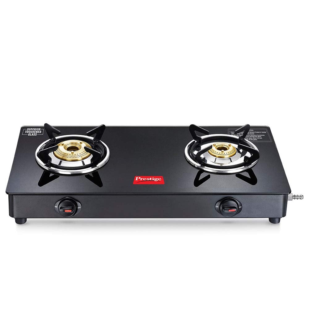 Prestige Marvel Plus GTM 02 Black Toughened Glass Top Gas Stove, 2 Burner