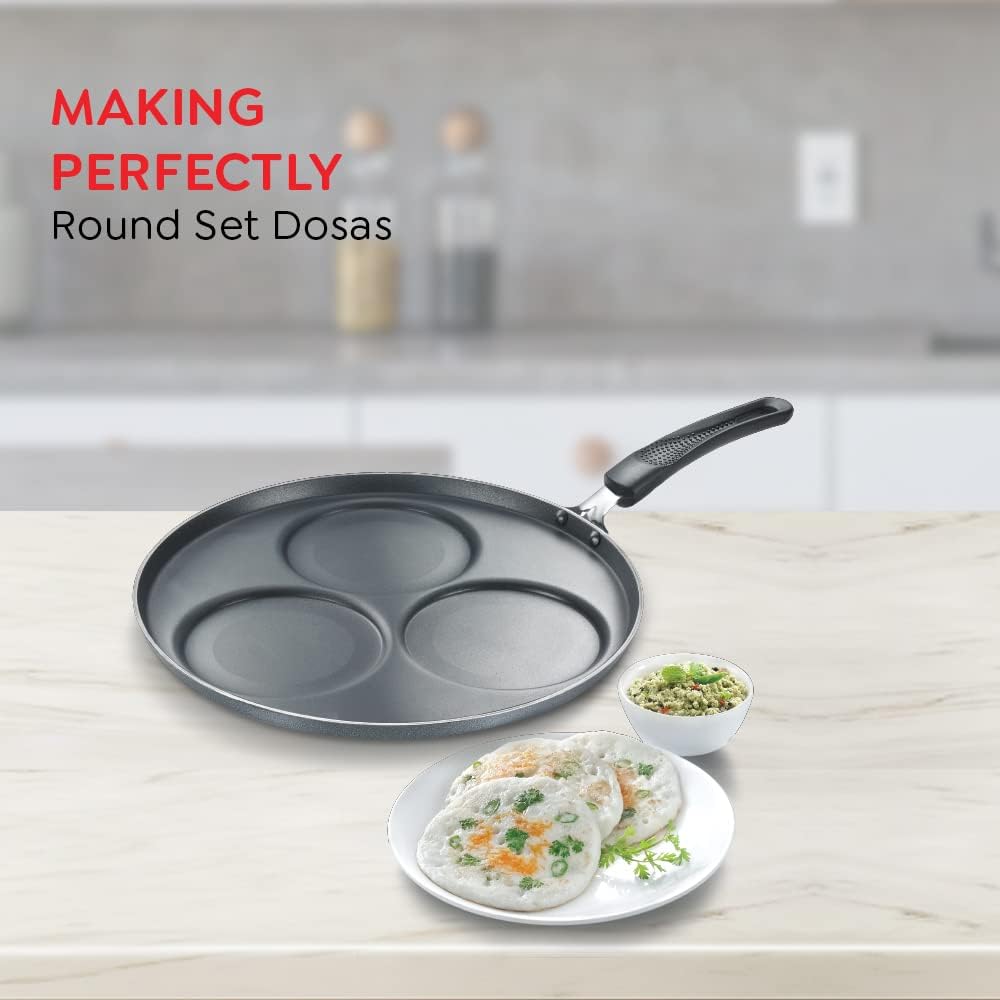 Prestige Omega Select Plus Aluminium Non-Induction Base Non-Stick Dosa Tawa, 310MM