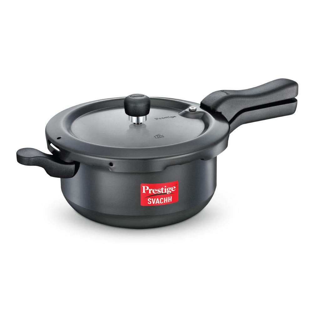 Prestige Svachh Hard Anodised Aluminium Induction Base Outer Lid Pressure Cooker Pan, 3.5 Litres