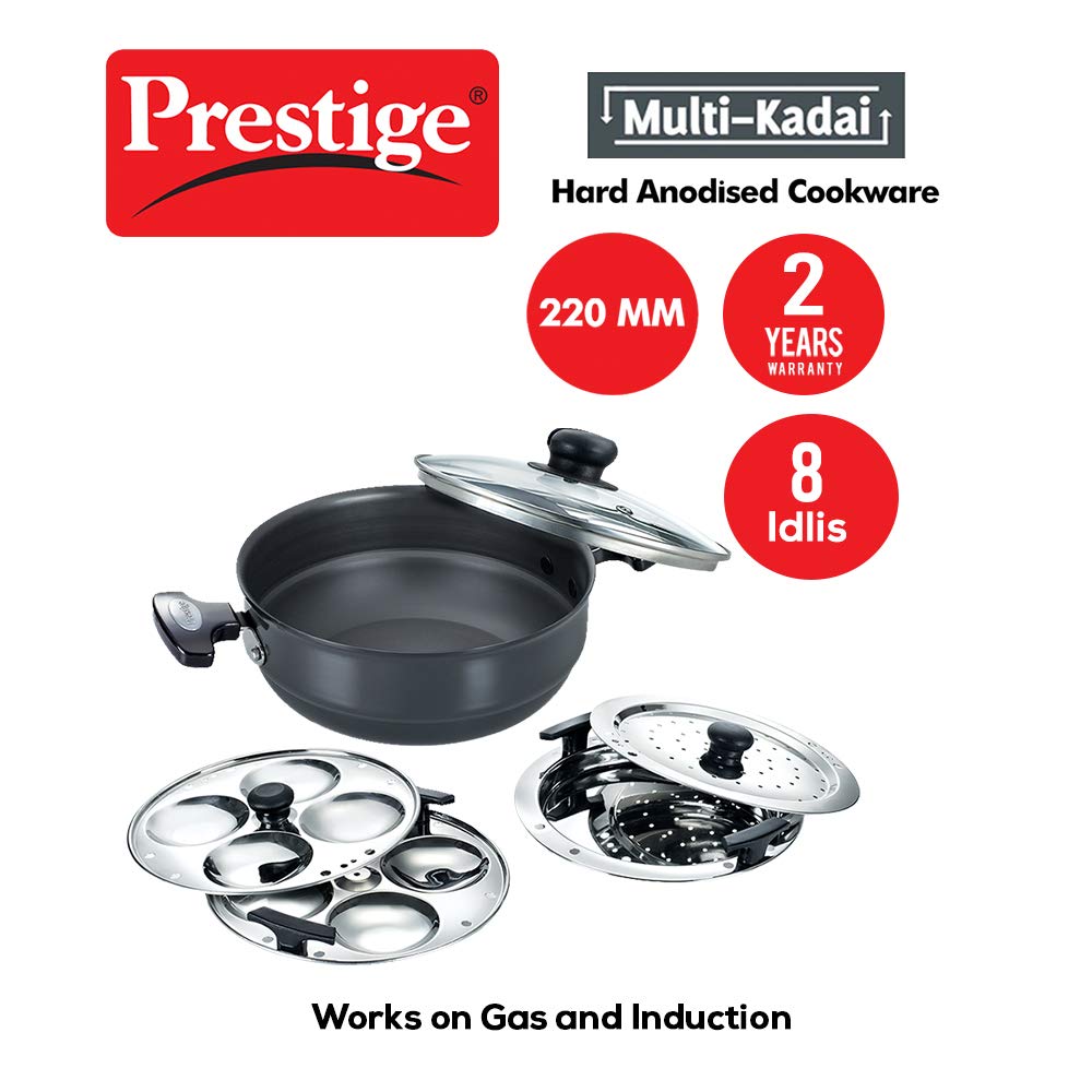 Prestige Hard Anodised Multi Kadai, 220MM