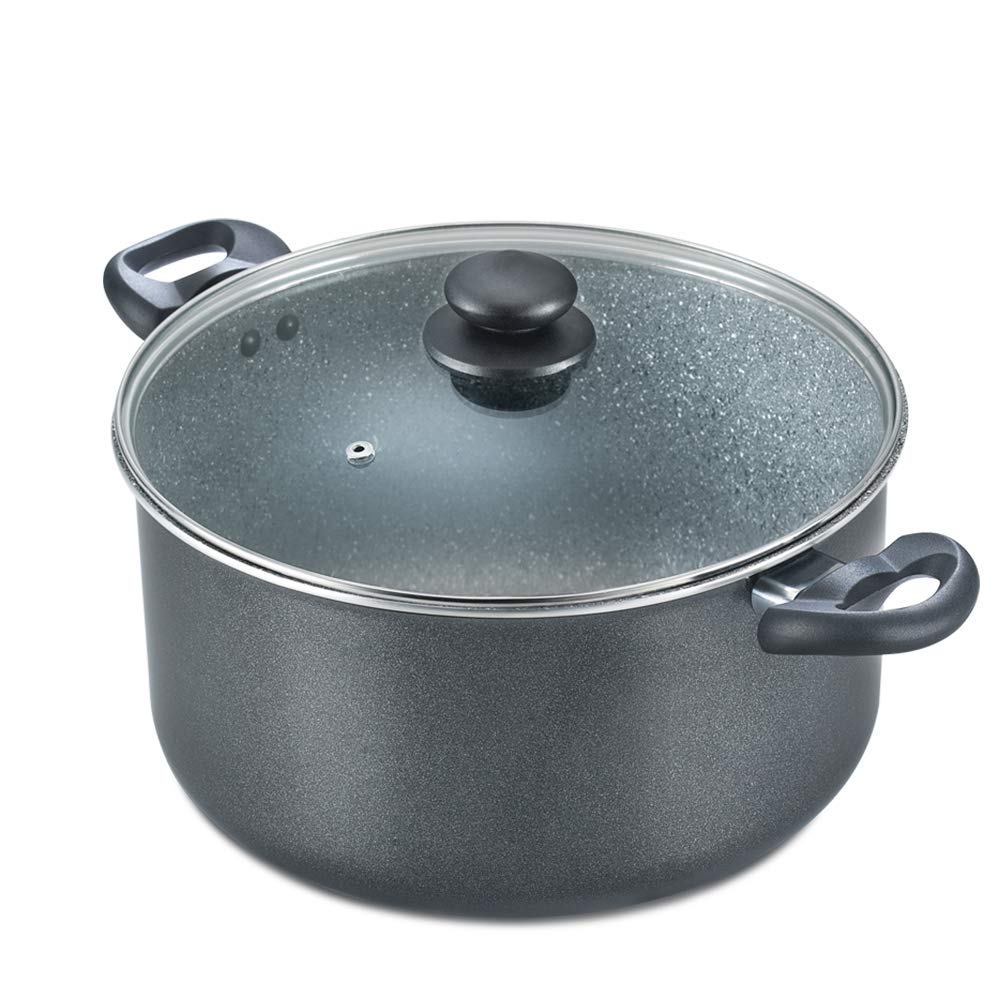 Prestige Omega Deluxe Granite Aluminium Induction Base Non-Stick Stock Pot, 280MM