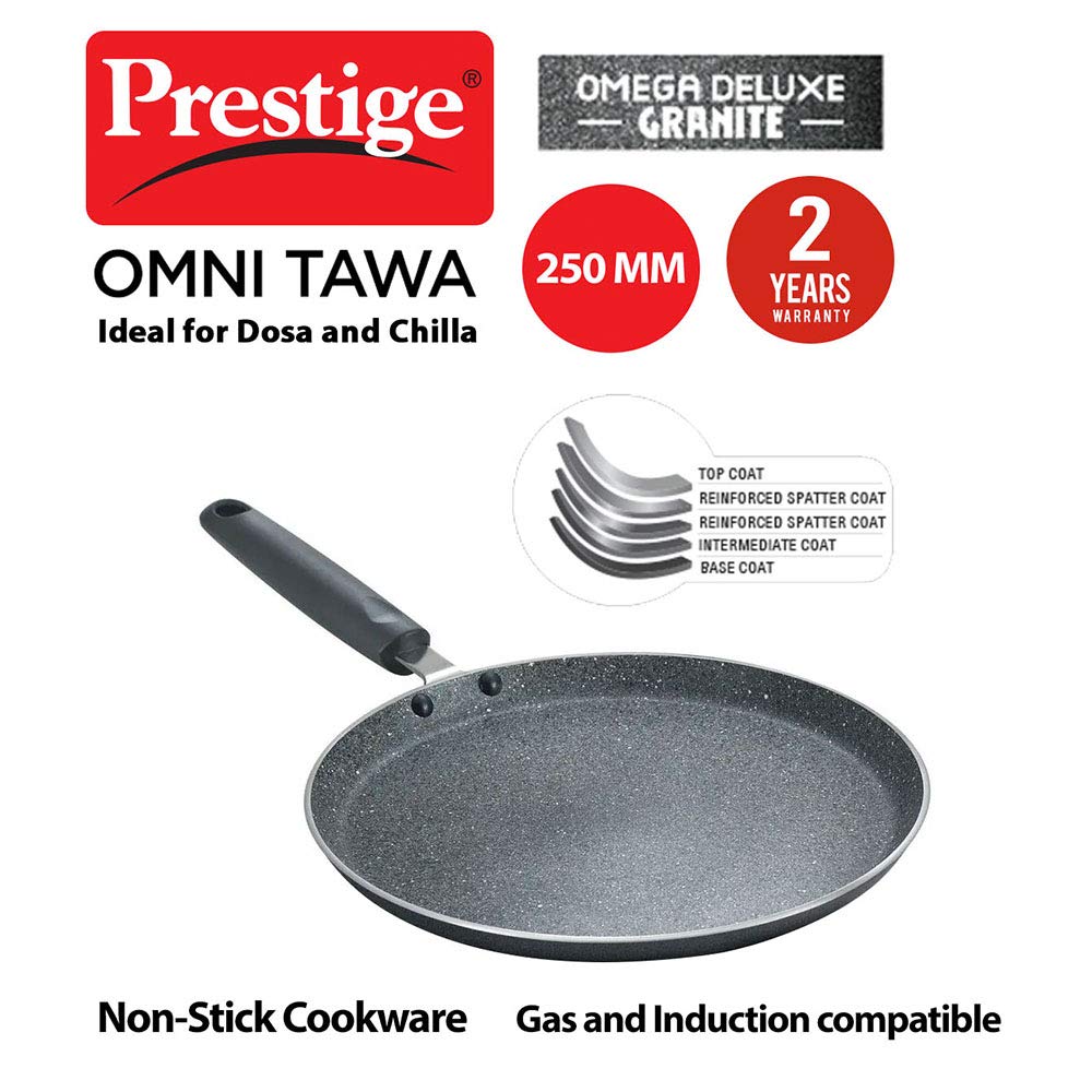 Prestige Omega Deluxe Granite Aluminium Induction Base Non-Stick Omni Tawa