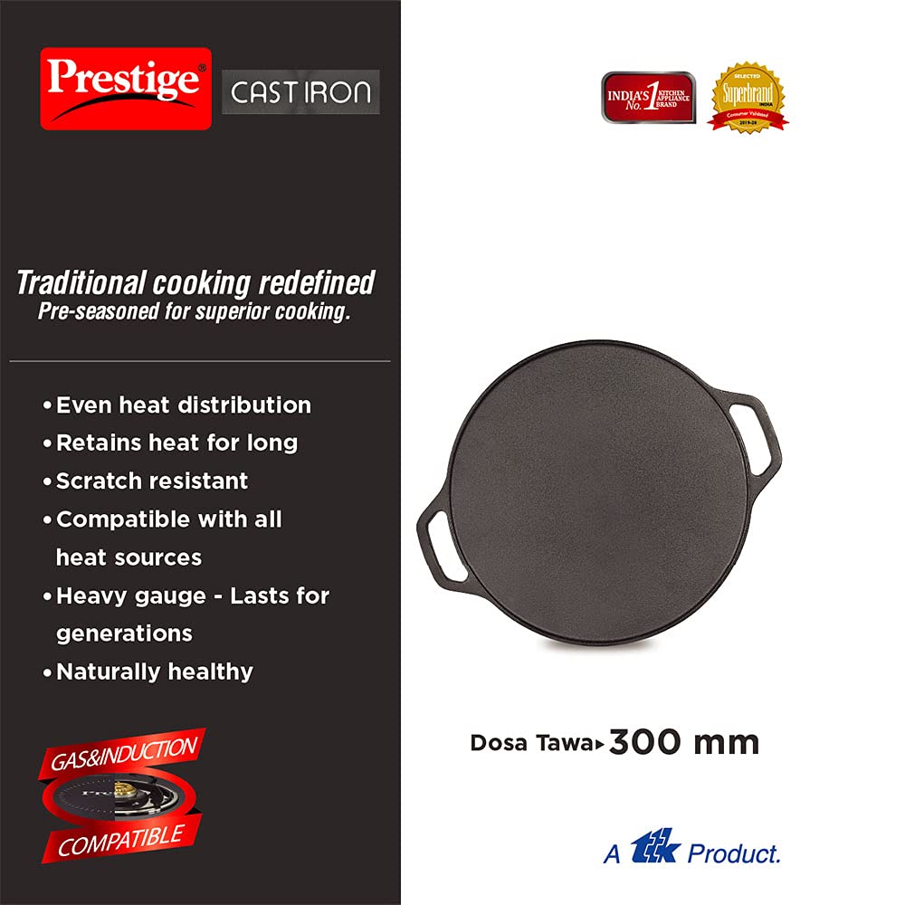 Prestige Cast Iron Dosa Tawa, 300MM