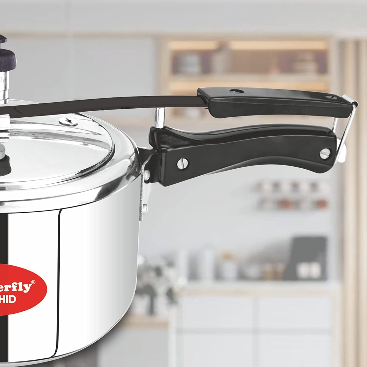 Butterfly Orchid Stainless Steel Induction Base Inner Lid Pressure Cooker, 2 Litres