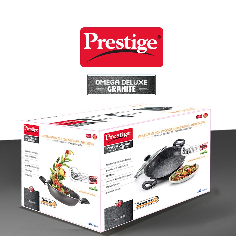 Prestige Omega Deluxe Granite Alulminium Induction Base Non-Stick Kadai