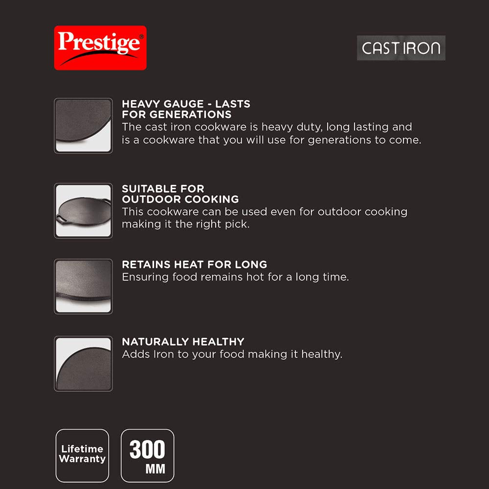Prestige Cast Iron Dosa Tawa, 300MM