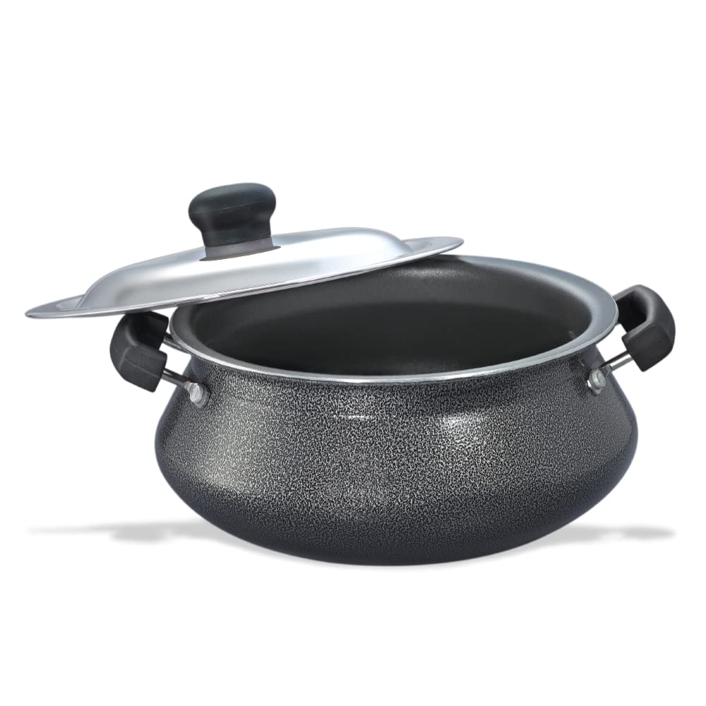 Prestige Omega Select Plus Aluminium Non-Induction Base Non-stick Handi with Stainless Steel Lid